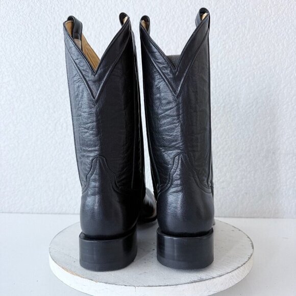 NEW Rod Patrick Mens Cowboy Boots 11B Black Calf Leather Western Bex Round Toe - Picture 5 of 13